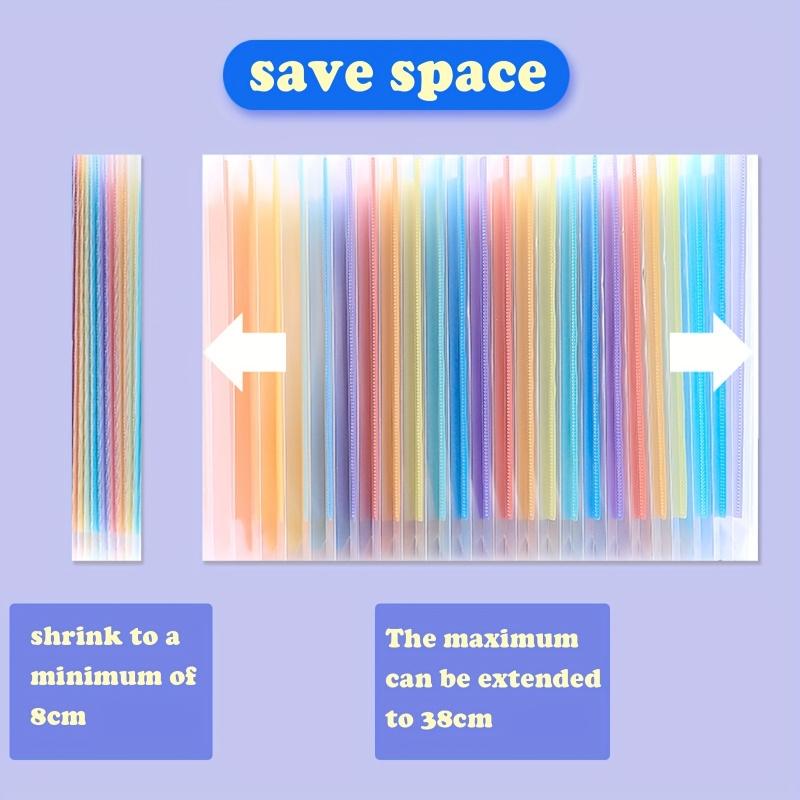 1 piece, 13 layers, A4 large capacity transparent expandable folder, rainbow student storage bag, can be used as a vertical accordion archive album, can hold 2000 sheets of paper, suitable for office, home, school, file storage bag, file receipt