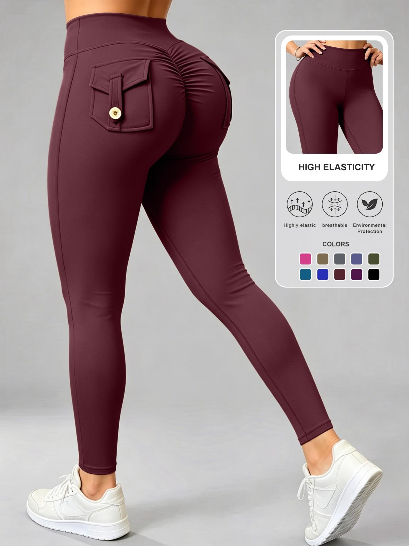 Women's High-Waisted Sporty Skinny Trousers, Athletic Skinny Pants, Ruched Butt-Lifting Yoga Pants, High Waist Sportswear, Comfortable for All Seasons, Ideal for Active Lifestyle