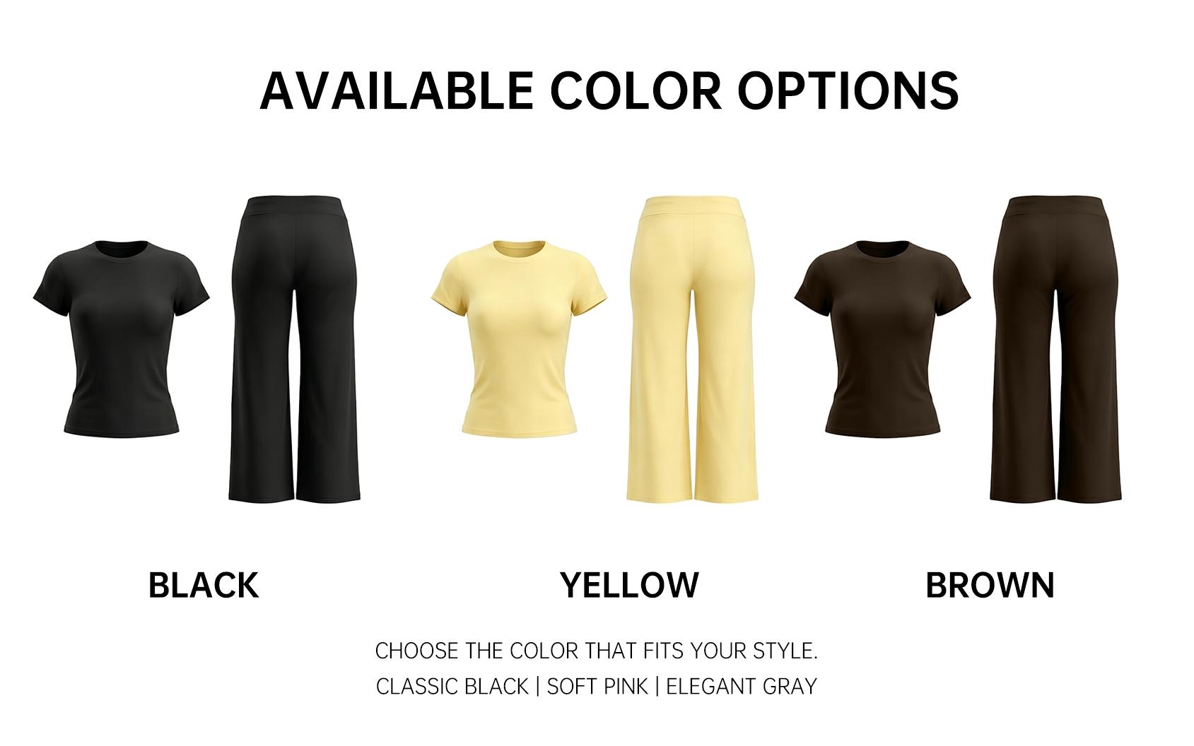 Women's Two-Piece Sporty Activewear Workout Set, Round Neck Short Sleeve T-Shirt and Wide Leg Shorts, Summer Casual Wear, Multiple Colors, Gym Friendly