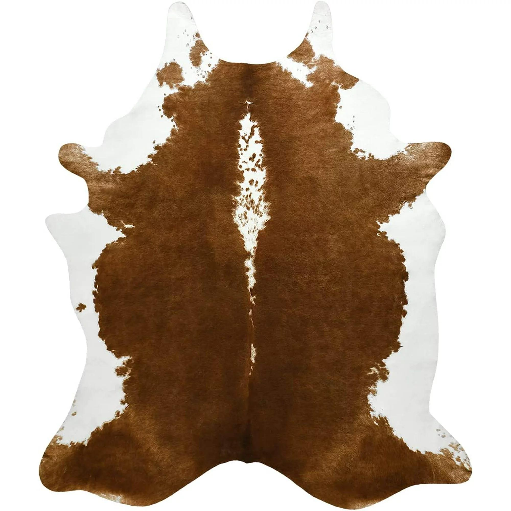 Lochas Faux Cowhide Rug Premium 100% Polyester Soft Comfortable Durable Easy To Clean Western Style Home Decor Mat For Living Room & Bedroom