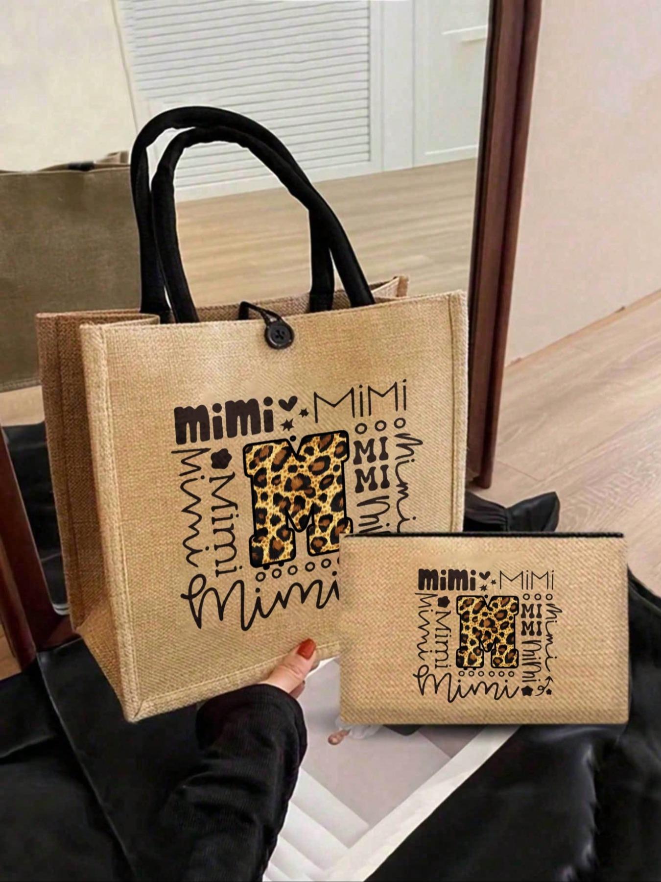 Leopard Pattern Tote Bag And Buckle Pouch, Leopard Print Tote: Large-Capacity Beach Bag, Suitable For Daily Commuting, Travel And Shopping, Outdoor Picnics, Parties, Resort Style Design, For Weddings, Birthdays, Beaches, Festivals