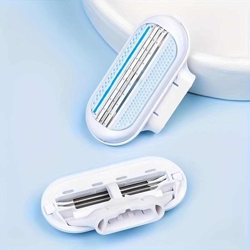 Unisex Manual Razor Set, 9 Pieces Including Handle & 8 Replacement Heads, Stainless Steel Blades, Safe Replaceable Shaving Heads