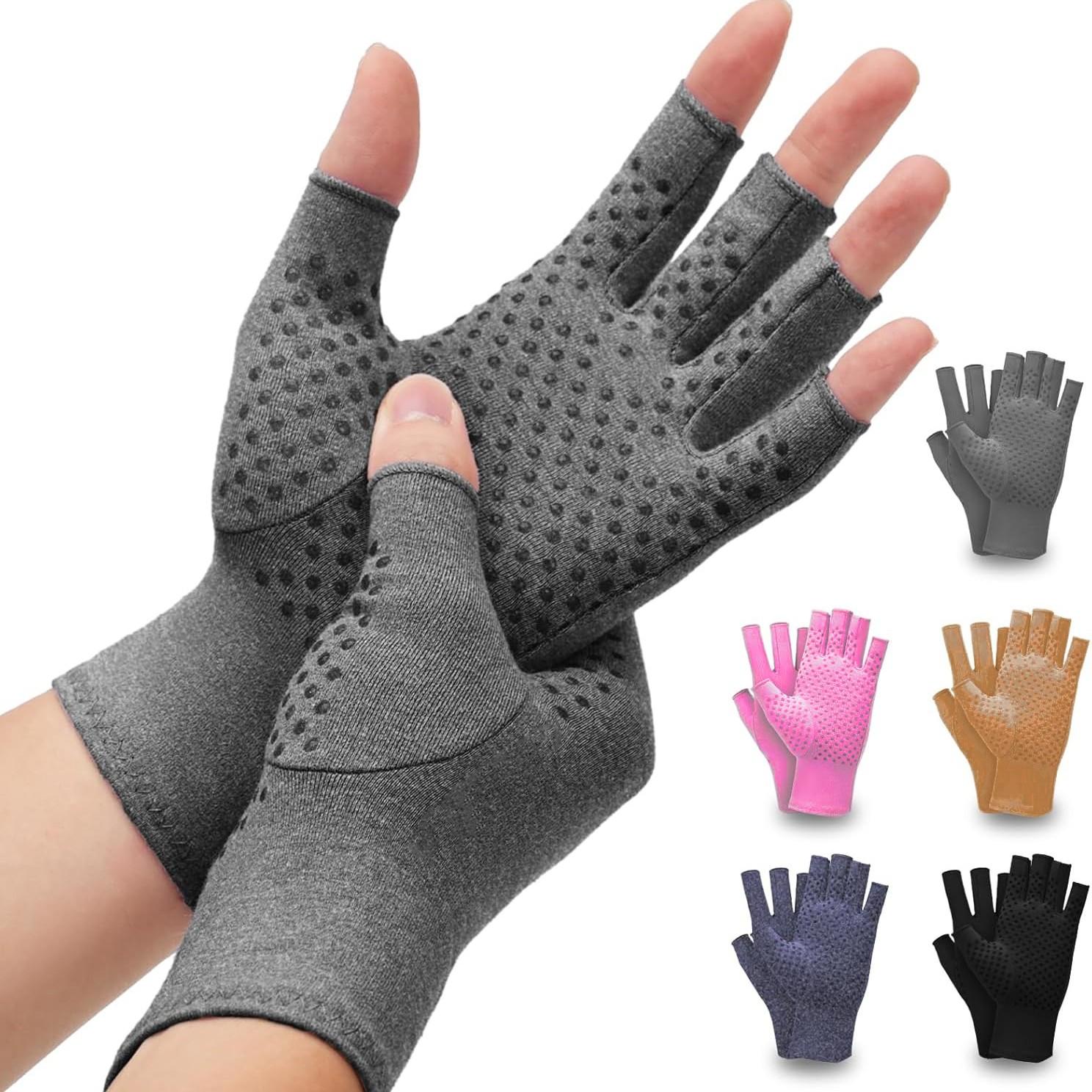 Daily Wear Anti-slip Compression Hand Gloves, Popular Unisex Fingerless Hand Care Gear, Ergonomic Typing Protection Hand Cover, stable wearing effect and anti-slip palm design, great for office typing, home daily use and leisure hand maintenance