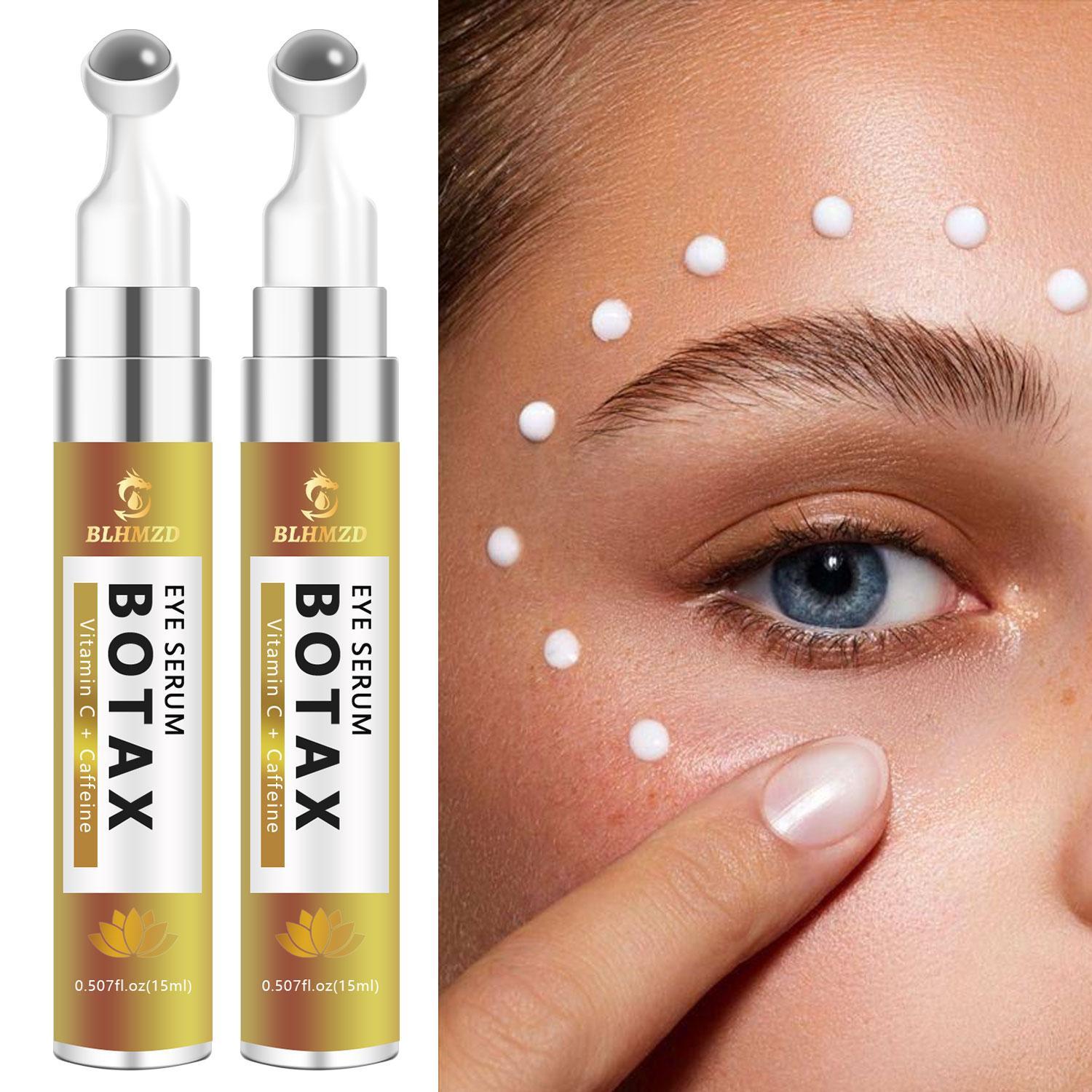 Botax Essence 2pcs, 1% Hyaluronic Acid + Caffeine Extract, Suitable for Eye Corners and Skin, Tightening Non-Dry, Eye Bag Remover, Summer Unisex, 15ML X 2