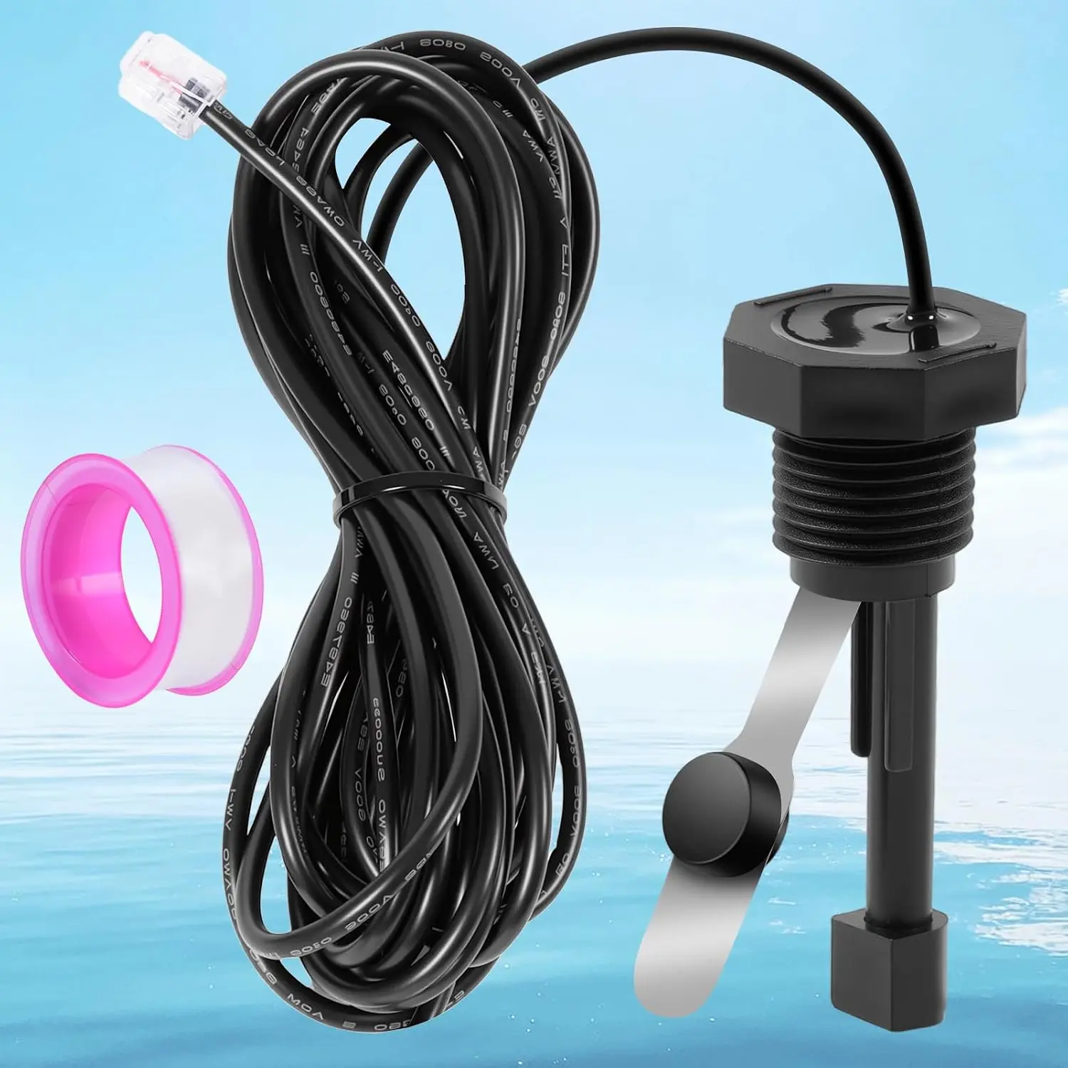 Flow Switch, GLX-FLO-RP for Hayward Goldline Aquarite Salt System Metal Pool Flow Sensor Suitable Hayward Salt Cell and Chlorine Generator with 15ft Cable