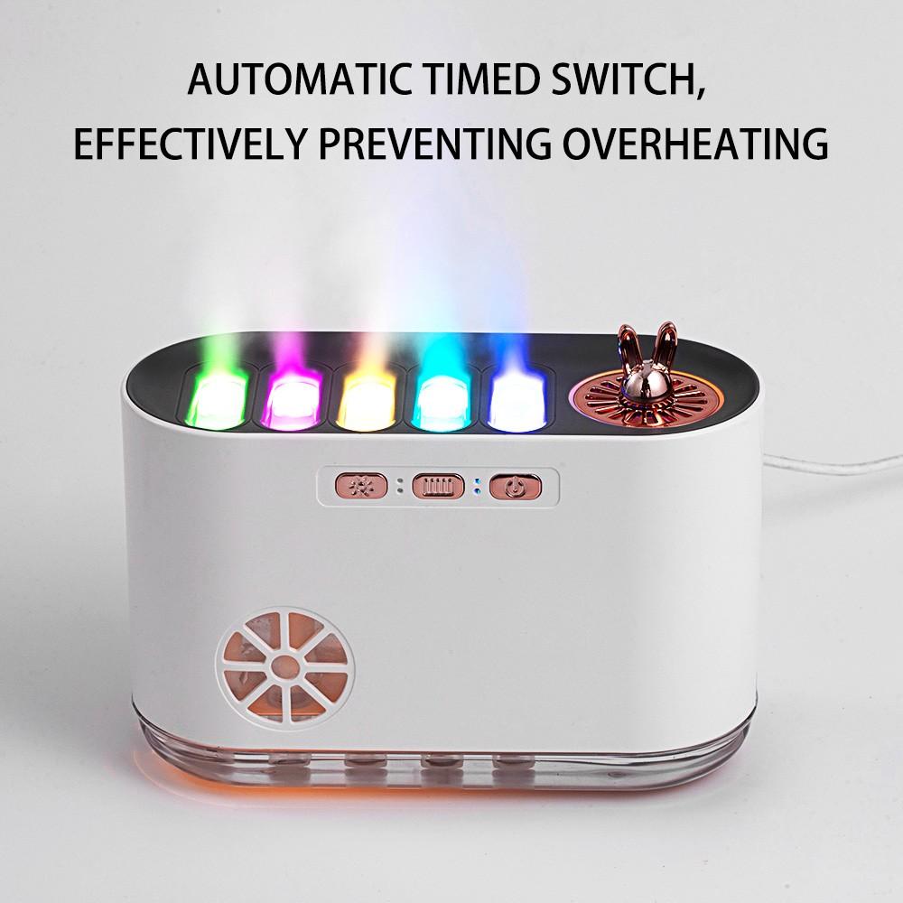 USB-Powered Air Humidifier with Music Sync, Colorful Spray, Smart Aromatherapy, LED Display, for Bedroom, Car, Home, Sleek Design