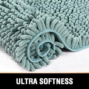 H.VERSAILTEX Bathroom Rugs Bath Mats for Bathroom Non Slip Luxury Chenille Bathroom Runner Rug Extra Soft and Absorbent Shaggy Rugs Washable Dry Fast Area Carpet Mats
