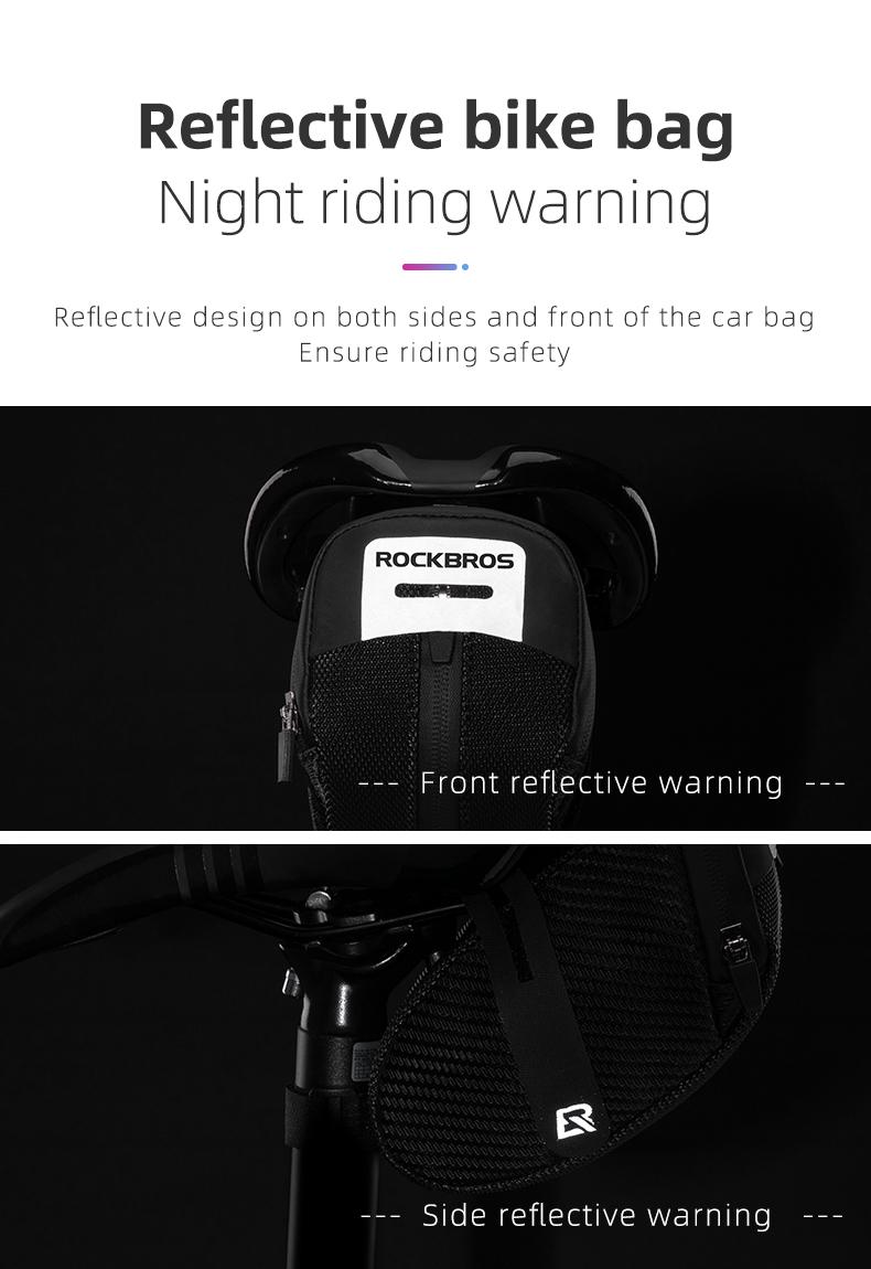 ROCKBROS Bike Saddle Bag, Bike Bag Under Seat, Strap-on Cycling Wedge Pack, Bike Seat Storage Bag for Mountain Road Bikes, 0.75L ROCKBROS Bike Saddle Bag, Bike Bag Under Seat, Strap-on Cycling Wedge Pack, Bike Seat Storage Bag for Mountain Road Bikes, 0.75L