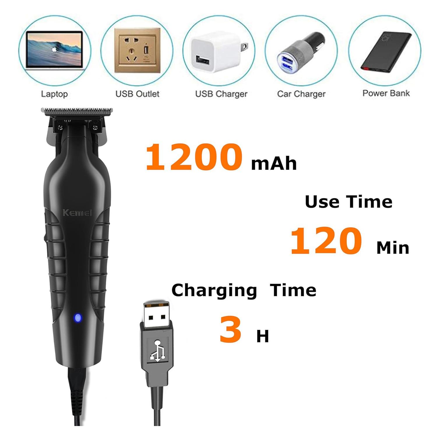 Professional Hair Trimmer, 1-Box Wireless Hair Clipper with Guide Comb, Cleaning Brush and USB Charging Cable, Multifunctional Cordless Rechargeable Hair Shaver for Men, Cordless Rechargeable Clippers #GLOBAL PICKS