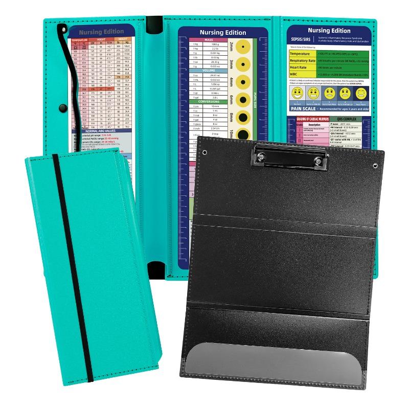 Tri-Fold PP Plastic Nursing Clipboard, Letter-Size 3-Panel Foldable Medical Folder Board, Portable Pocket Writing Pad Document Holder (In Stock)