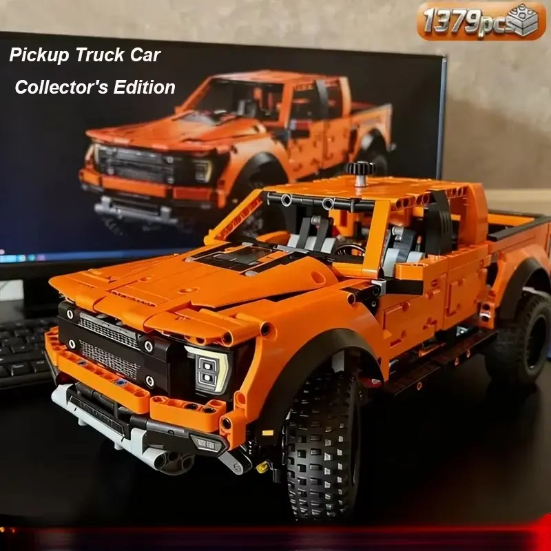 2026 NEW 1379PCS Tech Raptors F150 Truck Race Car Building Kit Compatible MOC Creative DIY Vehicle Bricks Block Set Toys Gifts Kids Adults