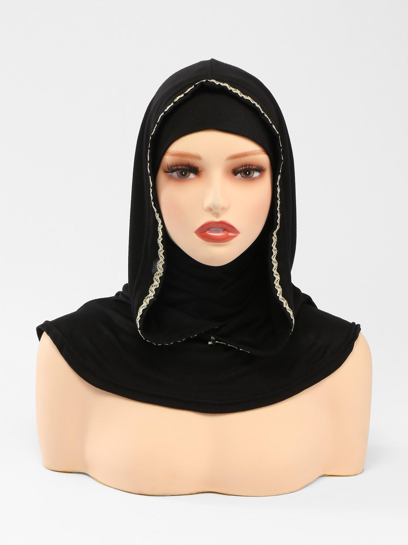 1pc Dual-Layer Sun Protection Hijab, Boho Style Muslim Headscarf, UV Protection Fashion Accessory, Soft Fabric, All Seasons