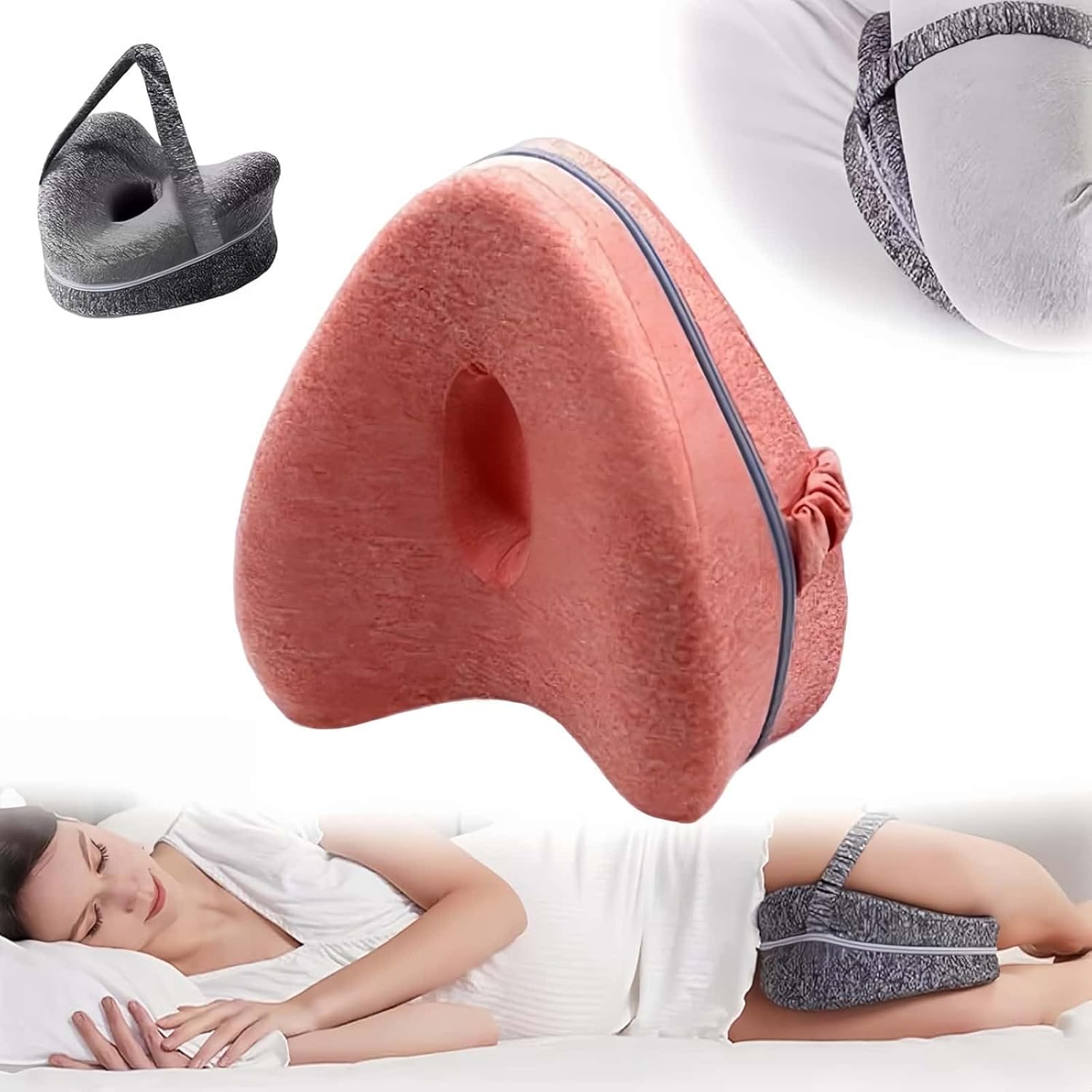 Side Sleep Correction Pillow, 2026 New Hip Alignment Pillow with Adjustable Straps, Relieves Hip/leg/spine/back Pain and Sciatica