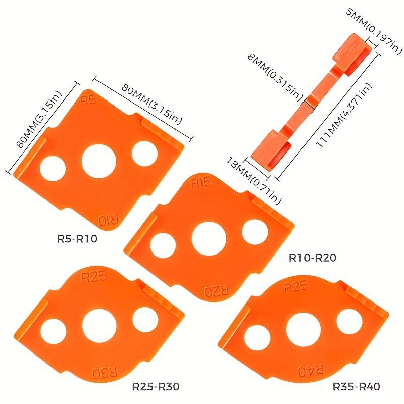 [Precision Corner Radius Jig] 4pcs Corner Radius Jig Router Templates Tool Accessories - Precision Rounded Corners, Durable Orange Plastic - Dual Gap Sizes (1/2" & 1/4") for Woodworking, Flooring & Cabinet Installation