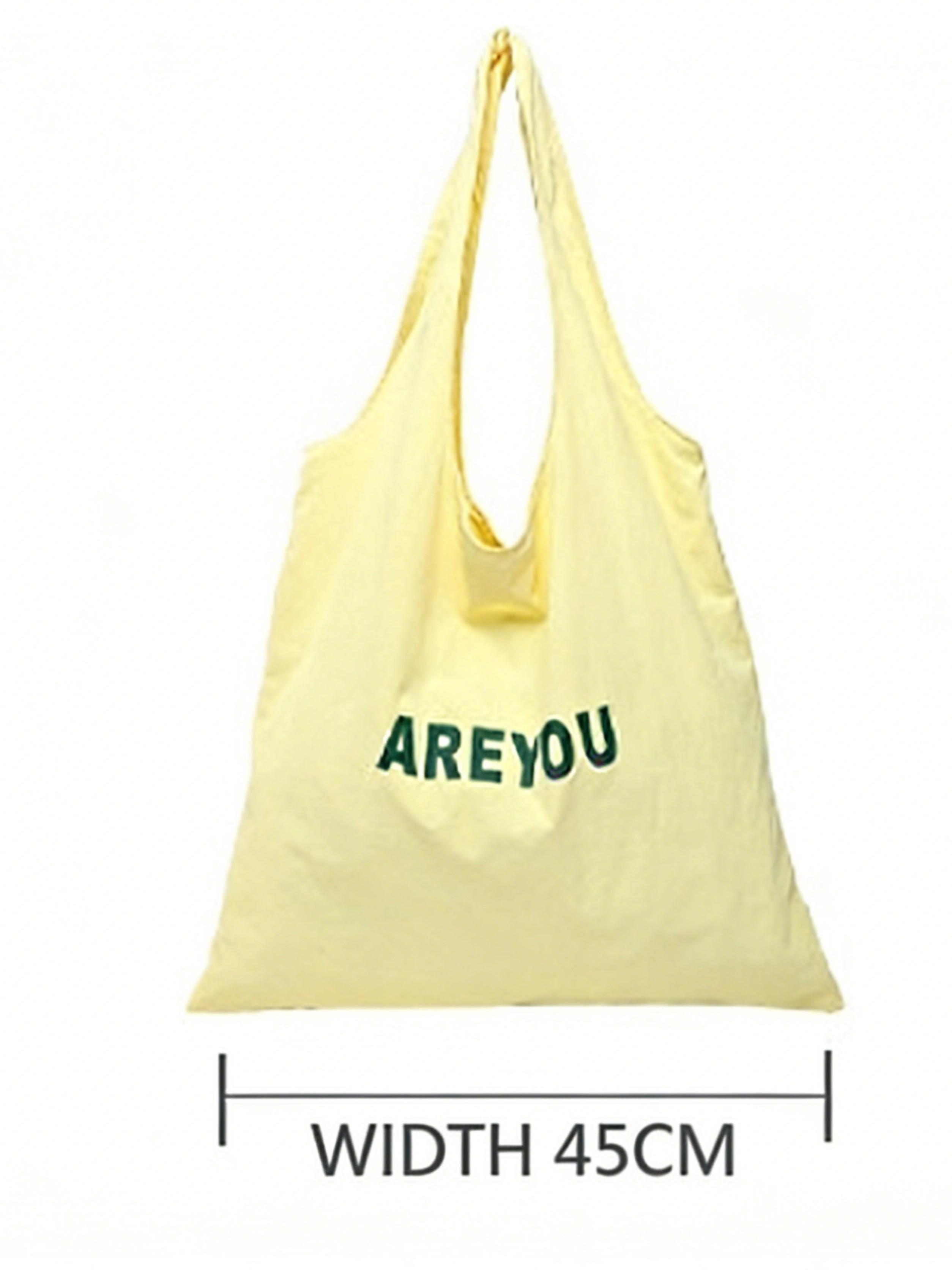 New Trendy Letter Fashion Shoulder Bag, Commuter Versatile Canvas Bag, Casual Large Capacity Women's Bag, Stylish and Practical