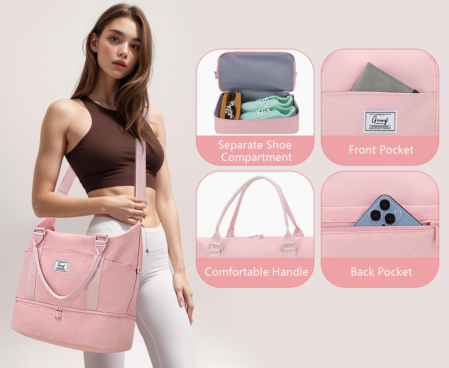 Weekender Bag Travel DuffelBag with Shoe Compartment and ToiletryBag for Women, Carry on Overnight Bag