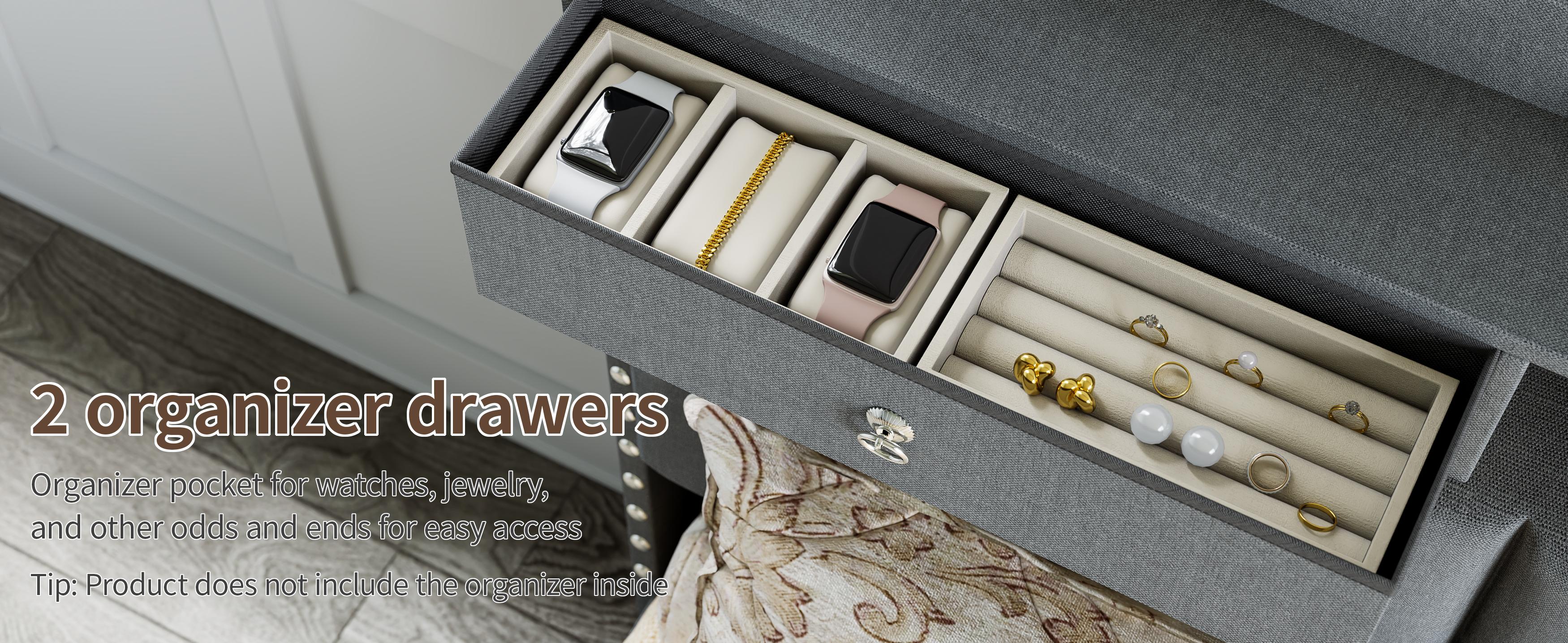 TryLazy Bed Frame with 4 Drawer, Headboard with Storage and 2 USB & 1 Type-C Charging Ports, Noise-Free, No Box Spring Required, Easy Assembly