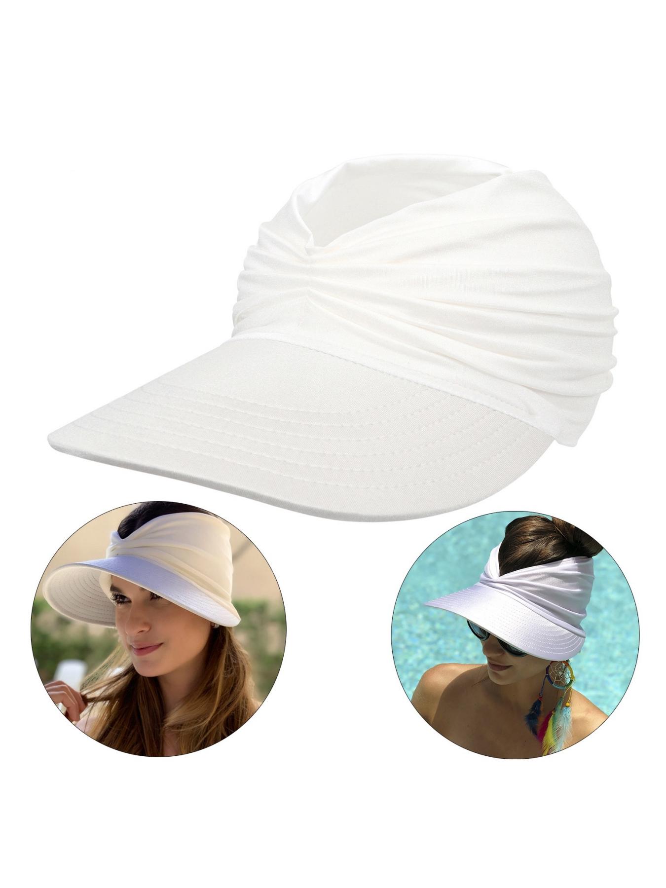 Women's Sun Protection Wide Brim Hat, Casual Outdoor Beach Sun Hat for Women & Girls, Fashion Accessories for Traveling & Beach Party