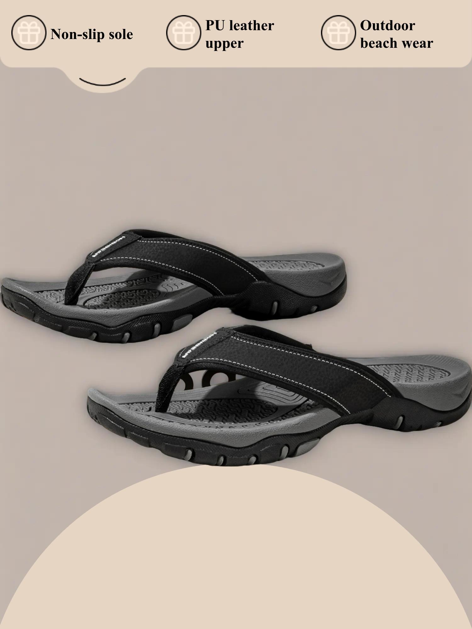 Men's Summer Trendy Sports Sandals, Thick Sole Non-Slip Casual Slippers, Outdoor Beach Cool Flip Flops, Hobibear Fashion Footwear, Casual Lifestyle Footwear
