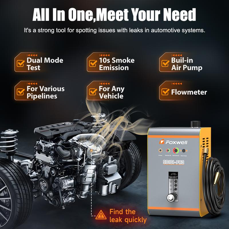 FOXWELL SD101 Professional Automotive Smoke Leak Detector with Built-in Air Pump for Car Fuel System Diagnosis & Leak Detection FOXWELL SD101 Professional Automotive Smoke Leak Detector with Built-in Air Pump for Car Fuel System Diagnosis & Leak Detection