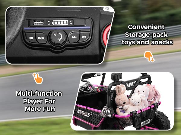 Hikole 24V Ride-On Toys for Big Kids – 2-Seater UTV Truck w/ Remote, Key Start, Metal Frame & Spring Suspension | Ages 4-8