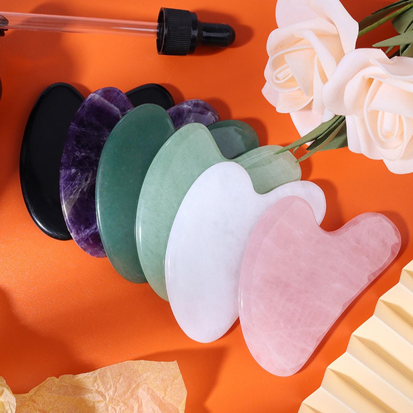 Natural Jade Facial Scraping Tool, Slimming, Firming, Suitable for Face, Eyes, Neck, Reduces Swelling, Women's Skincare