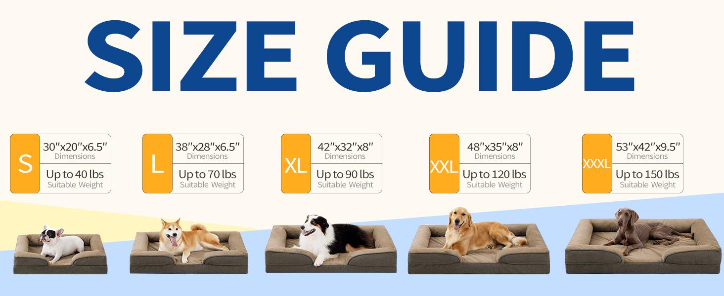 Made4pet Orthopedic Dog Beds for Large Dogs, Dog Sofa Couch Egg-Crate Foam  Pet Couch Bed with Washable Waterproof Cover