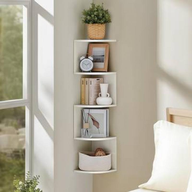 Wall corner shelf, creative home wall triangular storage rack, Living Room Decor, foreign trade cross-border wall mounted semi-circular partition bookshelf