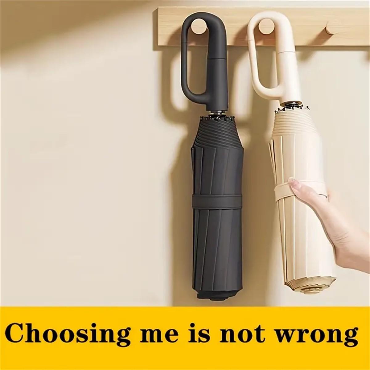 Automatic Folding Wind Resistant Rainproof Umbrella for Rainy Days & Sunny Weather, Lightweight, Compact, Durable Design with 10 Ribs, Windproof, Waterproof, Ideal Outdoor Use, Portable Storage