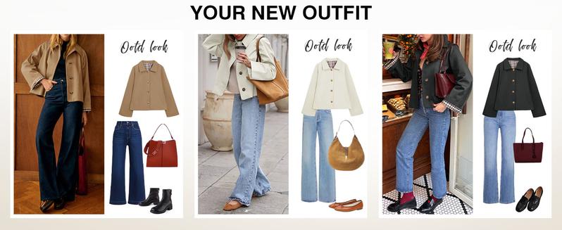 Tankaneo Womens Cropped Trench Coat Lightweight Single Breasted Jacket Fall Windbreaker Fashion Outerwear