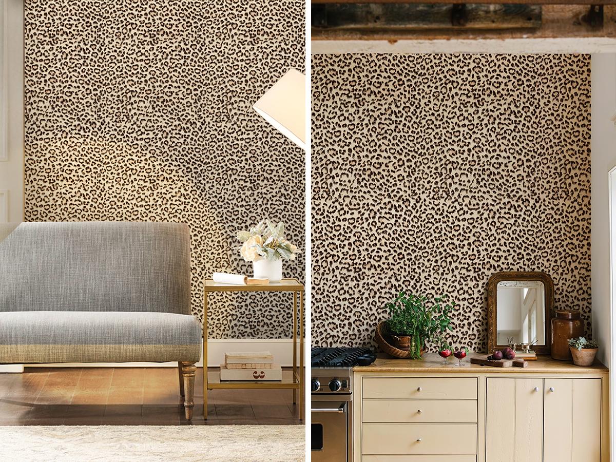 JIFFDIFF Leopard Print Peel and Stick Wallpaper Removable Cheetah Contact Paper Self Adhesive Brown Wall Paper for Accent Wall Renter Friendly Decor Waterproof Removable Wall Sticker