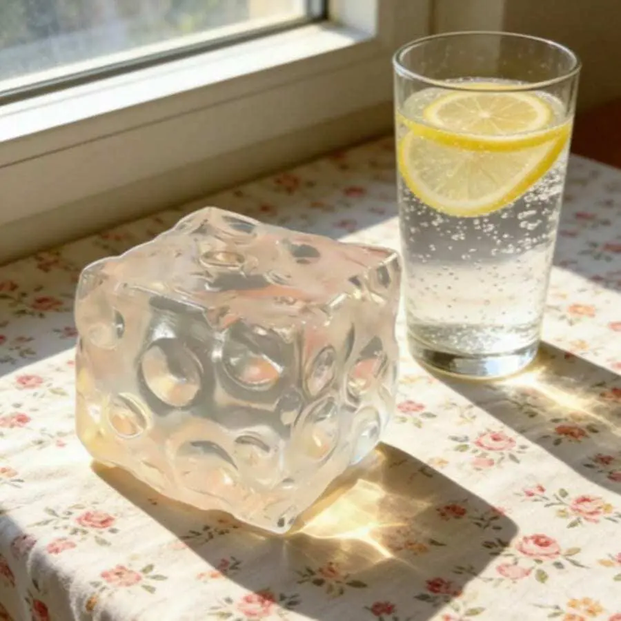 Giant Cheese Cube Squeeze Toy - Transparent Cube Squeeze Toy - Malt Cube - Stress Relief Toy - Pressure Relief - Teens Squeeze Toy - Birthday Gift - Perfect Gift - Gift - Collection Display