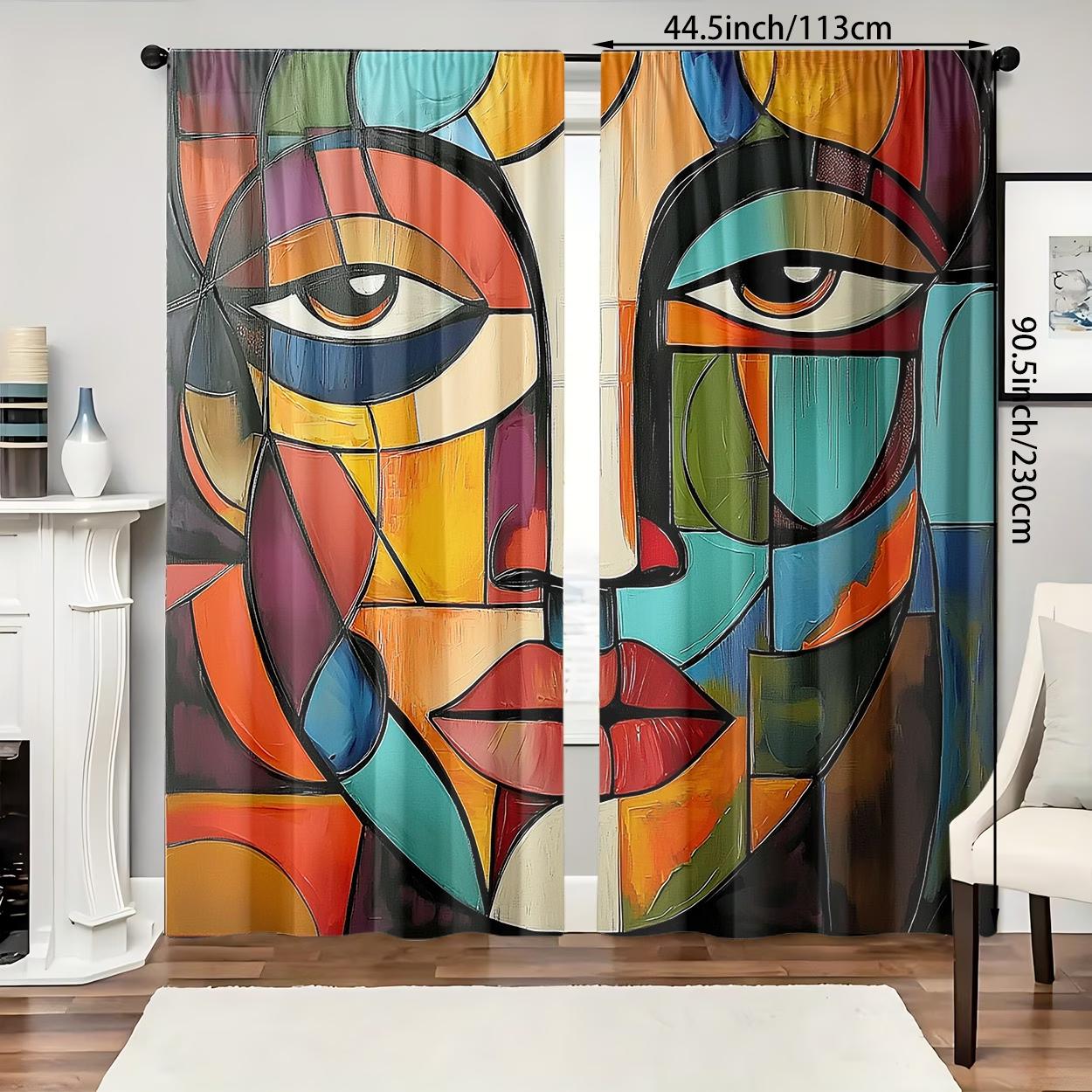 2 pieces / set of dark blue Nordic-style crystal-pattern curtains, 3D digital printed curtains, lightweight and ventilated, suitable for comfortable bedrooms, stylish offices, fashionable kitchens, cozy living rooms and peaceful study rooms