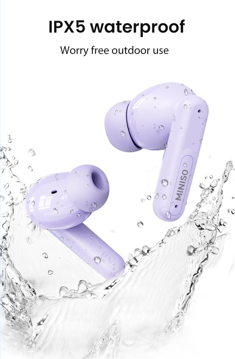MINISO X50 Bluetooth Headphones True Wireless Earbuds 60H Playback LED Power Display Earphones IPX5 Waterproof in-Ear Ear buds with Mic
