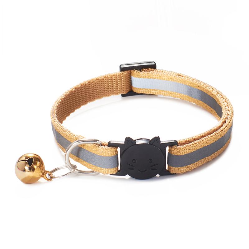 Cost-Effective Adjustable Snap-On Cat Collar With Bells Reflective Sturdy Nylon Collar For Kittens Cat Pet Supplies Cat Necklace