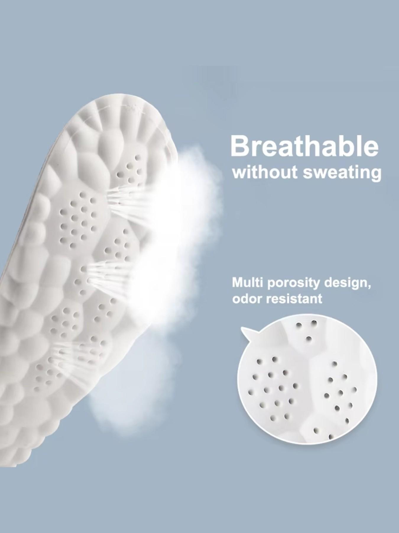 Unisex PU Material Insoles, Soft Bottom Anti-Fatigue Shock Absorption, Comfortable Casual Footwear for All Seasons