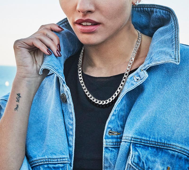 PROSTEEL Cuban Link Chain Necklace Stainless Steel Chain Necklace 4mm-13mm Width 14"-30"Inch Unisex For Men Women Lovers Gift Box