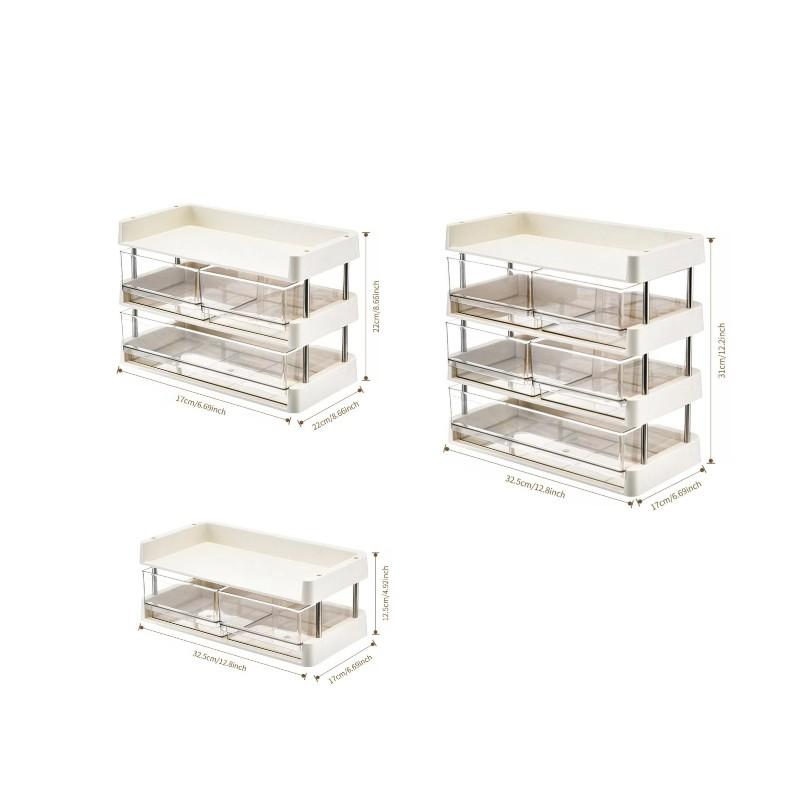 Stackable Desktop Storage Organizer Modular Multi-Layer Shelf for Coffee Station, Snacks, Office Supplies & Daily Essentials, Table Organizers
