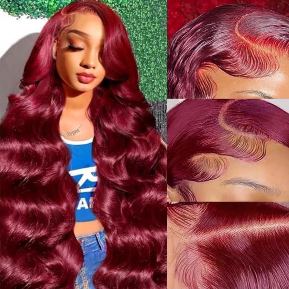 Highlight P4/27 Honey Blonde Body Wave Lace Front Wig 13x6 Brown Colored Human Hair Wigs with Baby Hair for Women 99J/Natural Black 180% Density