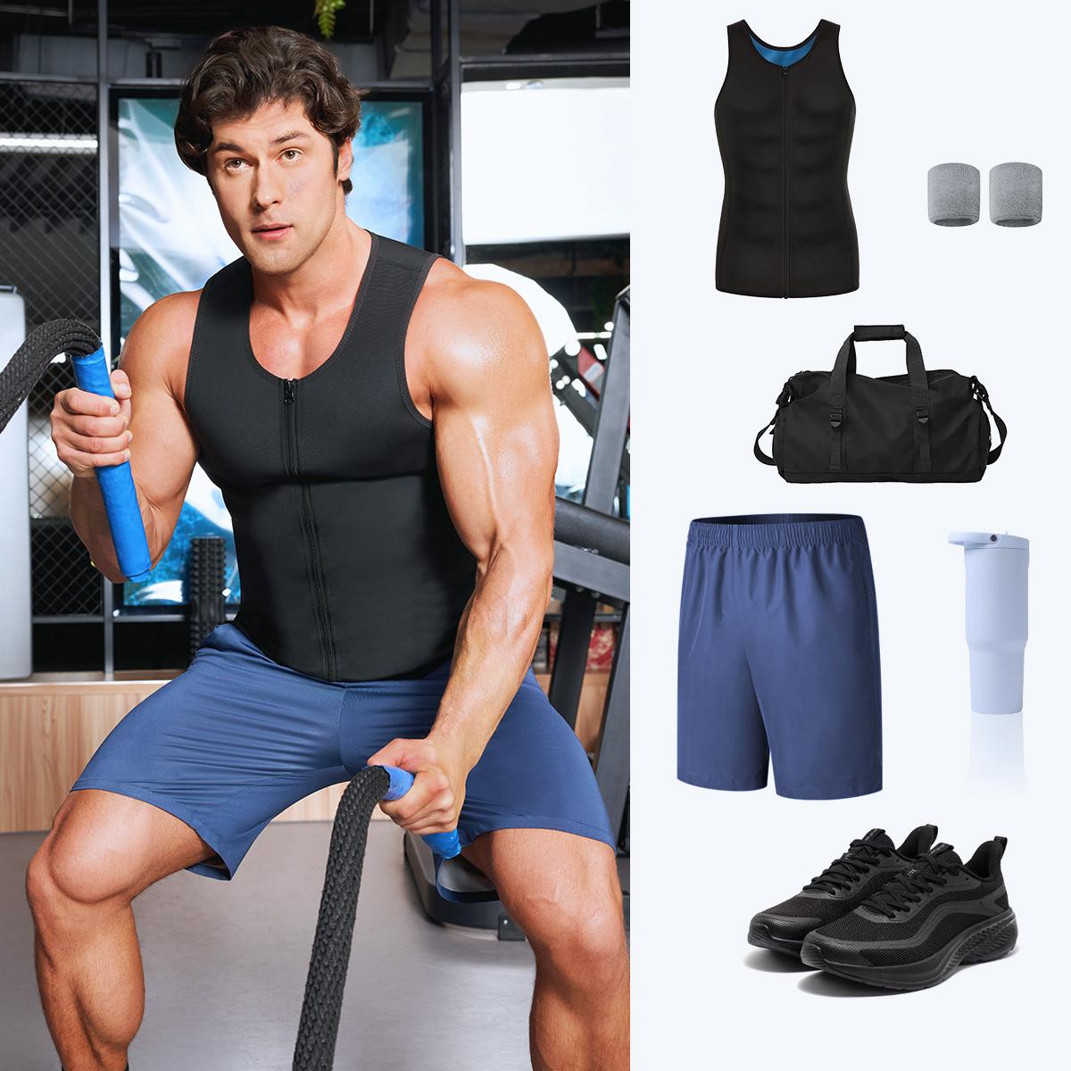 Nebility Men's Thermal Sauna Vest - Heat-Reflective Coating Compression Shirt Masculine Menswear