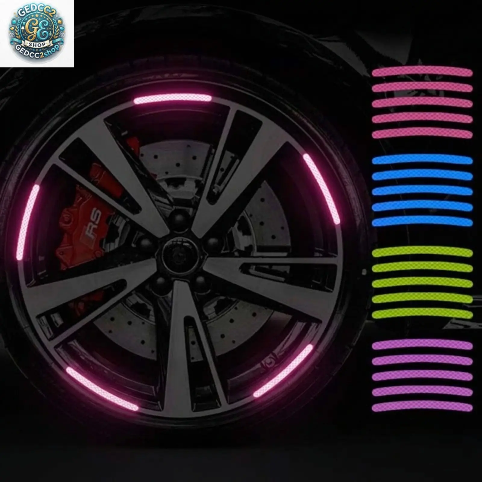 Reflective Wheel Rim Stickers, Car Rim Decals Strip Tape for Auto Wheels, Motorcycle & Bike Decorative Accessories