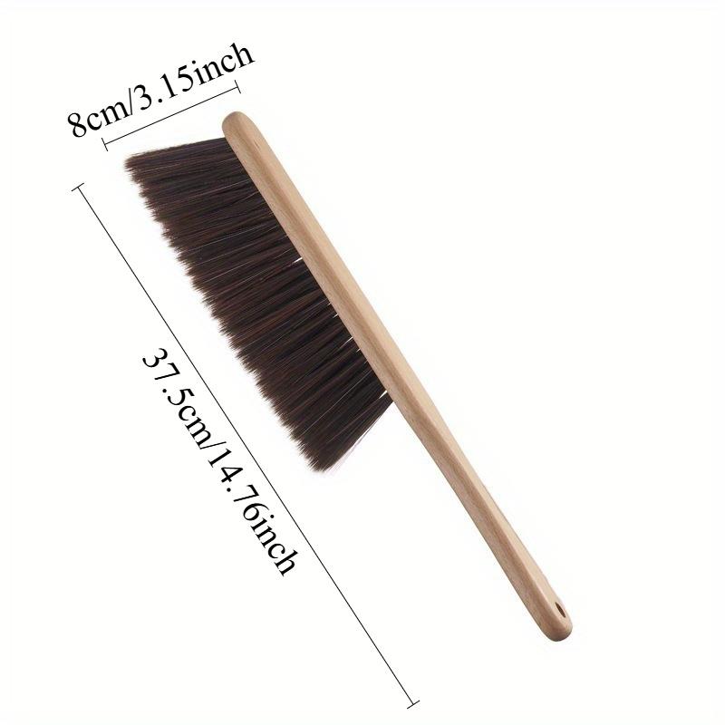 1pc Household Wooden Handle Sweeper Brush, Hand Broom Counter Duster Dusting Brush for Home Cleaning, Soft Dust Brush with Long Wooden Handle for Bed Sofa Furniture Couch Bench Car