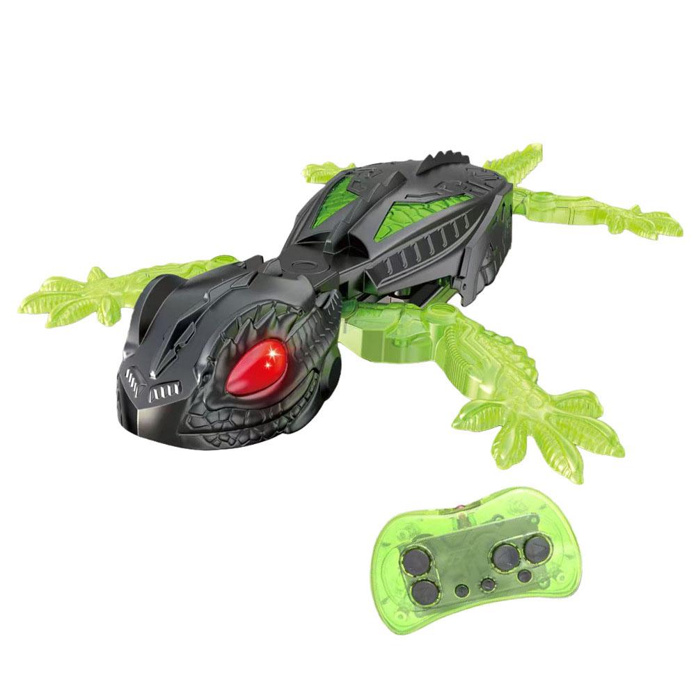 Wall Climbing Lizard Chameleon Car with LED Lights, Interactive Pet Toy for Cats & Kids, Rechargeable Battery Included, Fun Home Entertainment Game