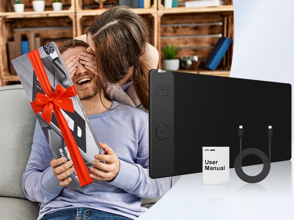 XXL Mouse Pad With Wireless Charging, 31.5"x15.8" Large Desk Mat for Laptop/Keyboard, Waterproof Smooth Surface, Non-Slip Base, Black office pc gaming mat 【Christmas】