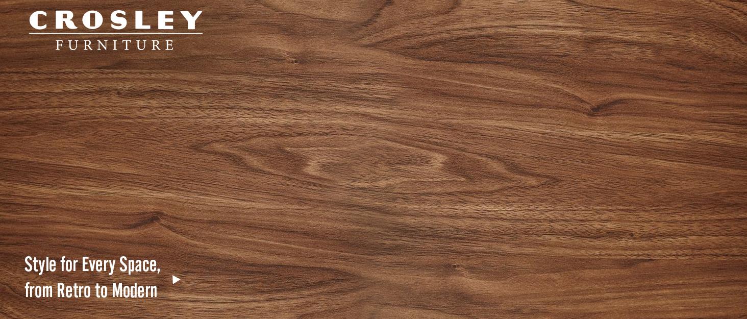 Crosley Furniture Asheville Mid-Century Modern Media Console Record Player Stand, Storage for Vinyl Records, Large, Walnut