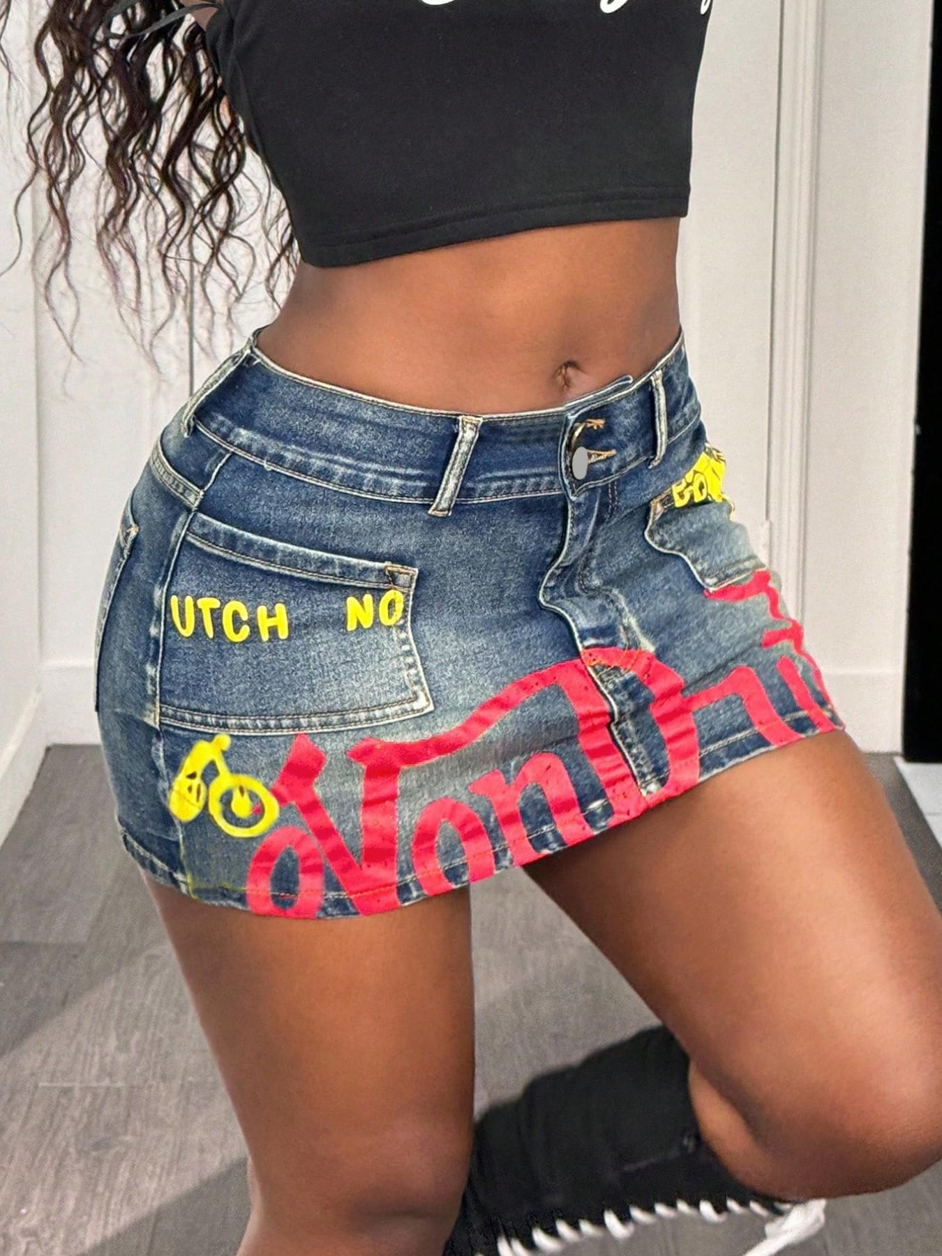 Women's High Waist Denim Short Skirt, Elegant Slim-Fitting Summer Fashion, Comfortable Elastic Trendy Women's Skirt, High Waist Skirts