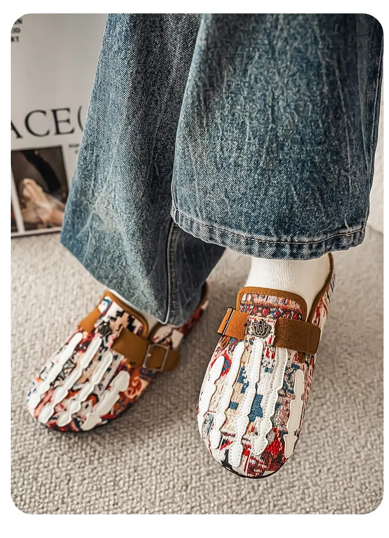 Men's Bohemian Print Mules, Mule Slides, Comfortable Slip-On Sandals, Adjustable Buckle, Soft Insole, Ideal for Daily Wear, Casual Footwear Men's Bohemian Print Mules, Mule Slides, Comfortable Slip-On Sandals, Adjustable Buckle, Soft Insole, Ideal for Daily Wear, Casual Footwear