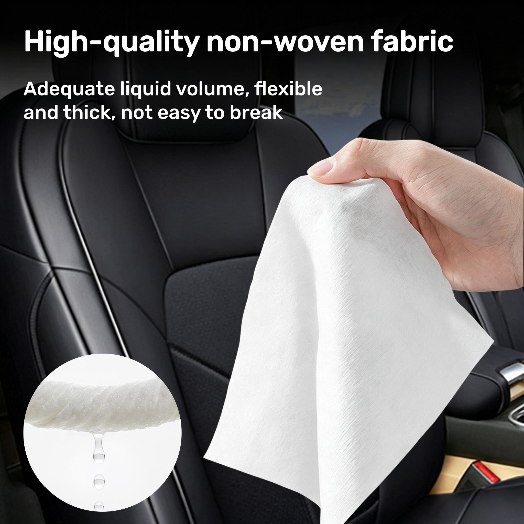 Car Wet Wipes, Car Interior Wipes for Seat, Dashboard, Door Decor, Sofa, Bag, Moisturizing Care Cloth, Leather Care, 90 Wipes, Automotive Accessories