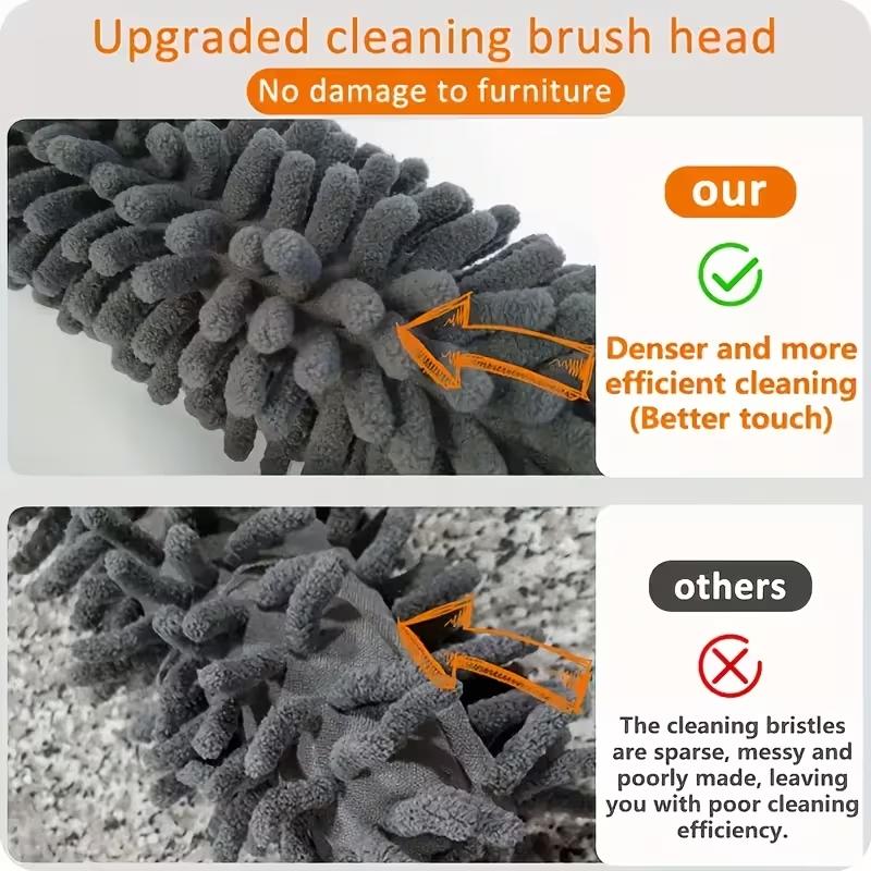 5pcs Heavy-Duty Telescopic Ceiling with Bendable Brush & Detachable - Adjustable Extension Pole (33.45” to 111.42”) for High- Floors, Wet/Dry Multi- Duster Suitable for, Ceiling Fans, Blinds, Car, Microfiber Ceiling Duster, Multisurface Dusters