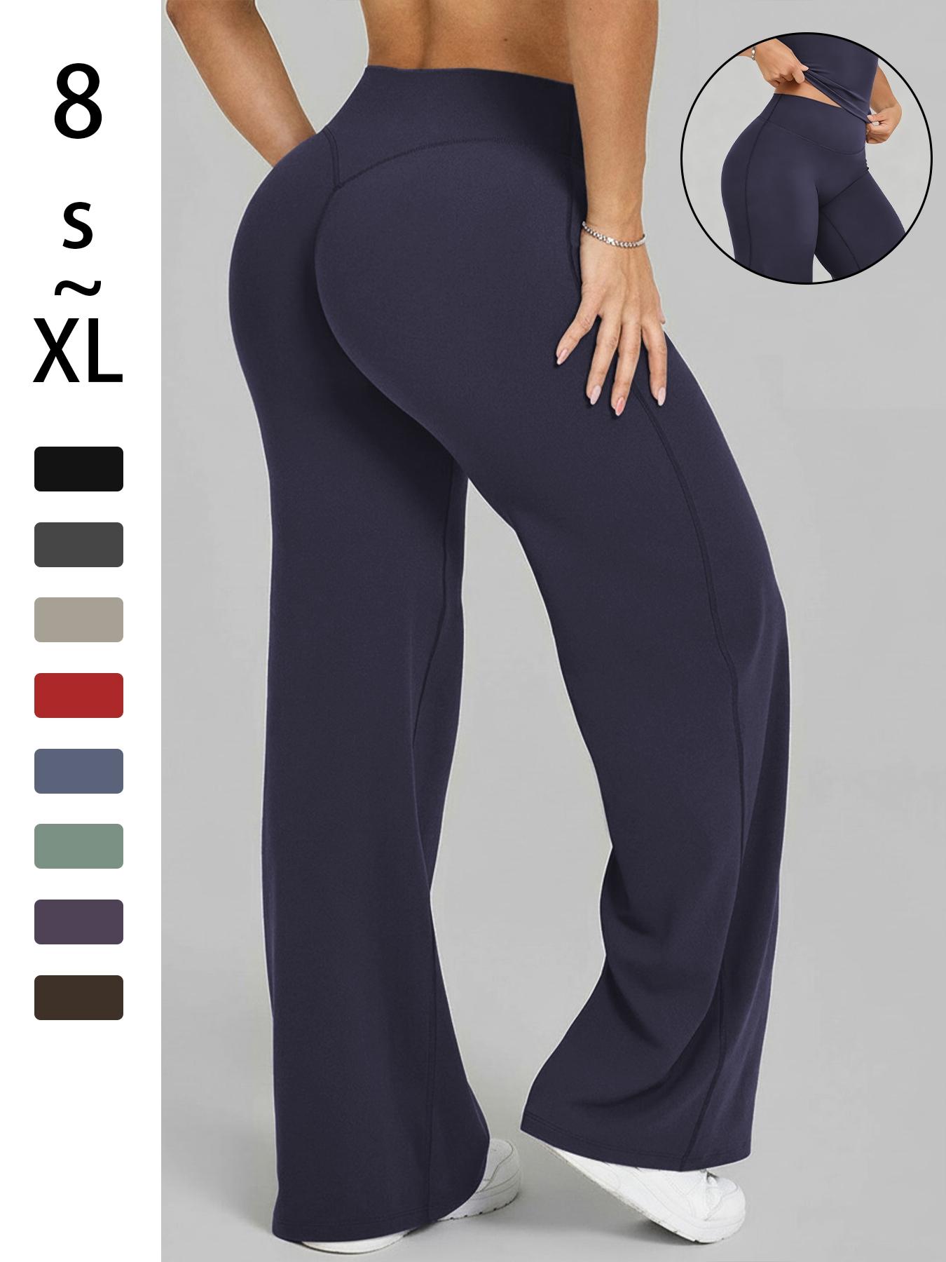 Women's High Waist Elastic Straight Leg Pants, Casual Soft Sporty Yoga Pants, Running Pants, Loose Fit Fashionable Fall Winter Daily Wear